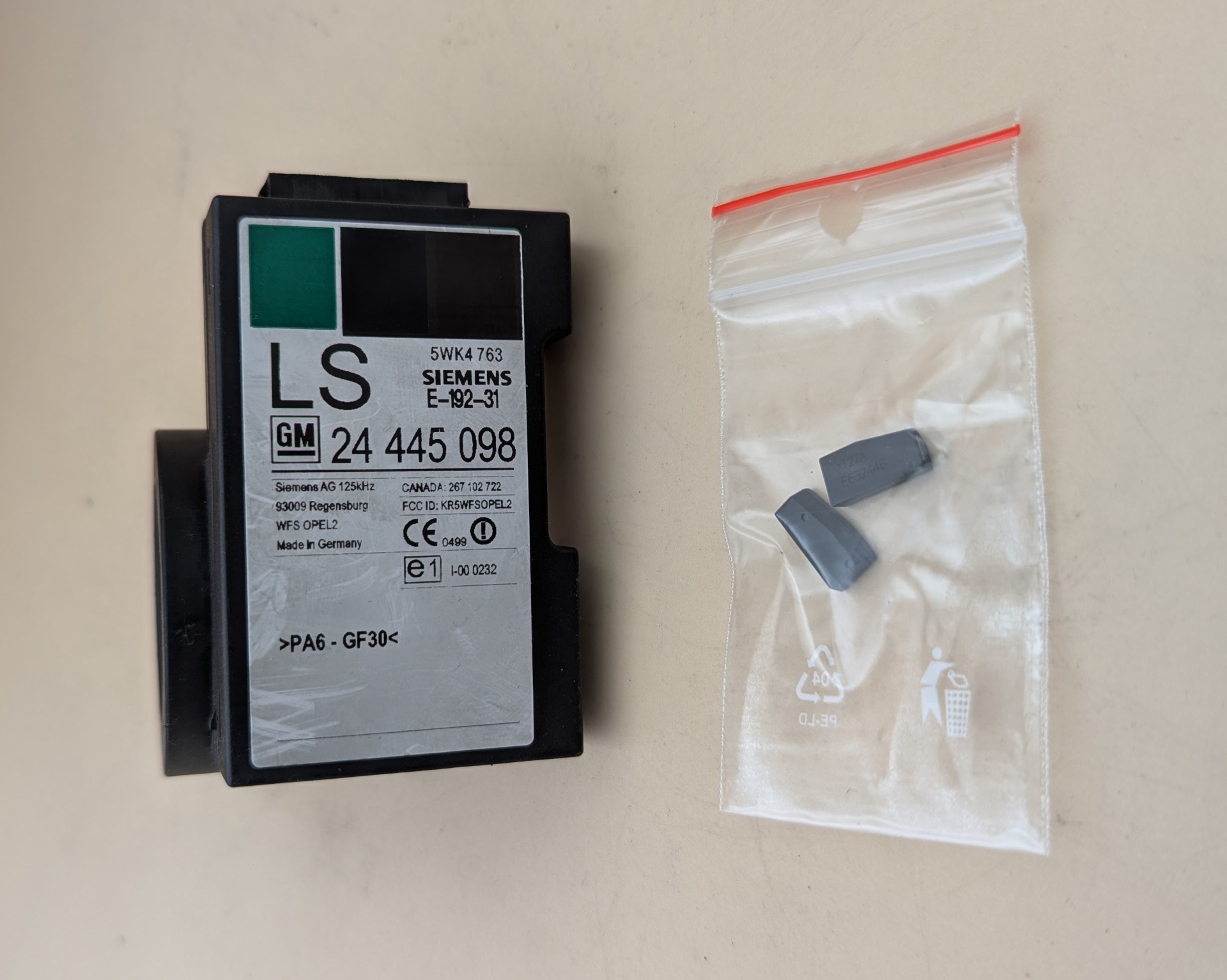 Riadiaca jednotka imobilizéra a immo čipy Opel Zafira A 2003